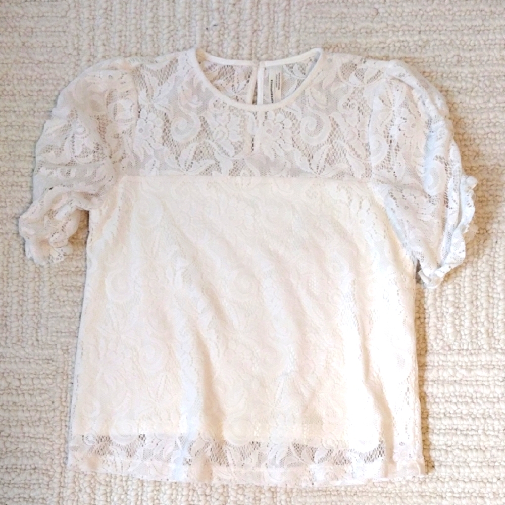 Anthropologie Cream Lace Blouse